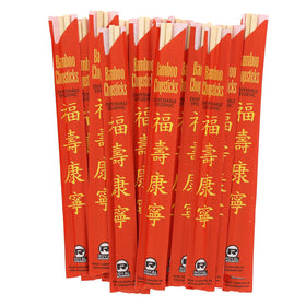 Close-up of Royal Premium bamboo chopsticks showing natural texture and quality.