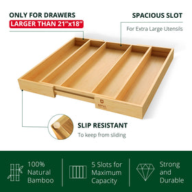 ROYAL CRAFT WOOD cutlery tray with natural bamboo finish