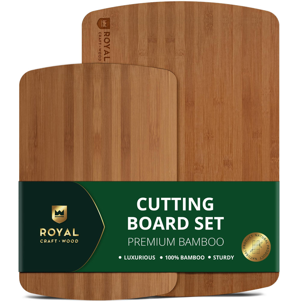 ROYAL CRAFT WOOD bamboo cutting board 15x10 with juice groove for mess-free cutting