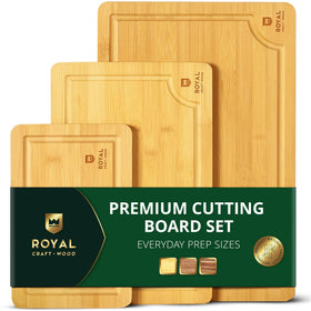 ROYAL CRAFT WOOD bamboo cutting board 15x10 inches for prep and serving.