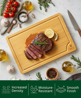 ROYAL CRAFT WOOD board with side handles for easy carrying and serving.