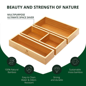 ROYAL CRAFT WOOD bamboo desk organizer for stationery and office supplies