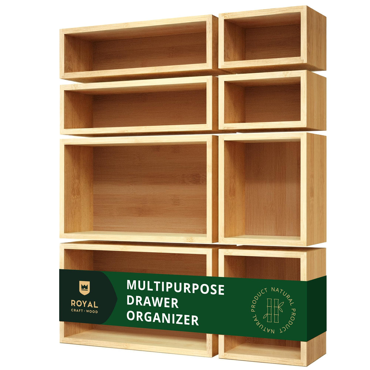 ROYAL CRAFT WOOD bamboo jewelry organizer box with deep compartments for effortless storage.