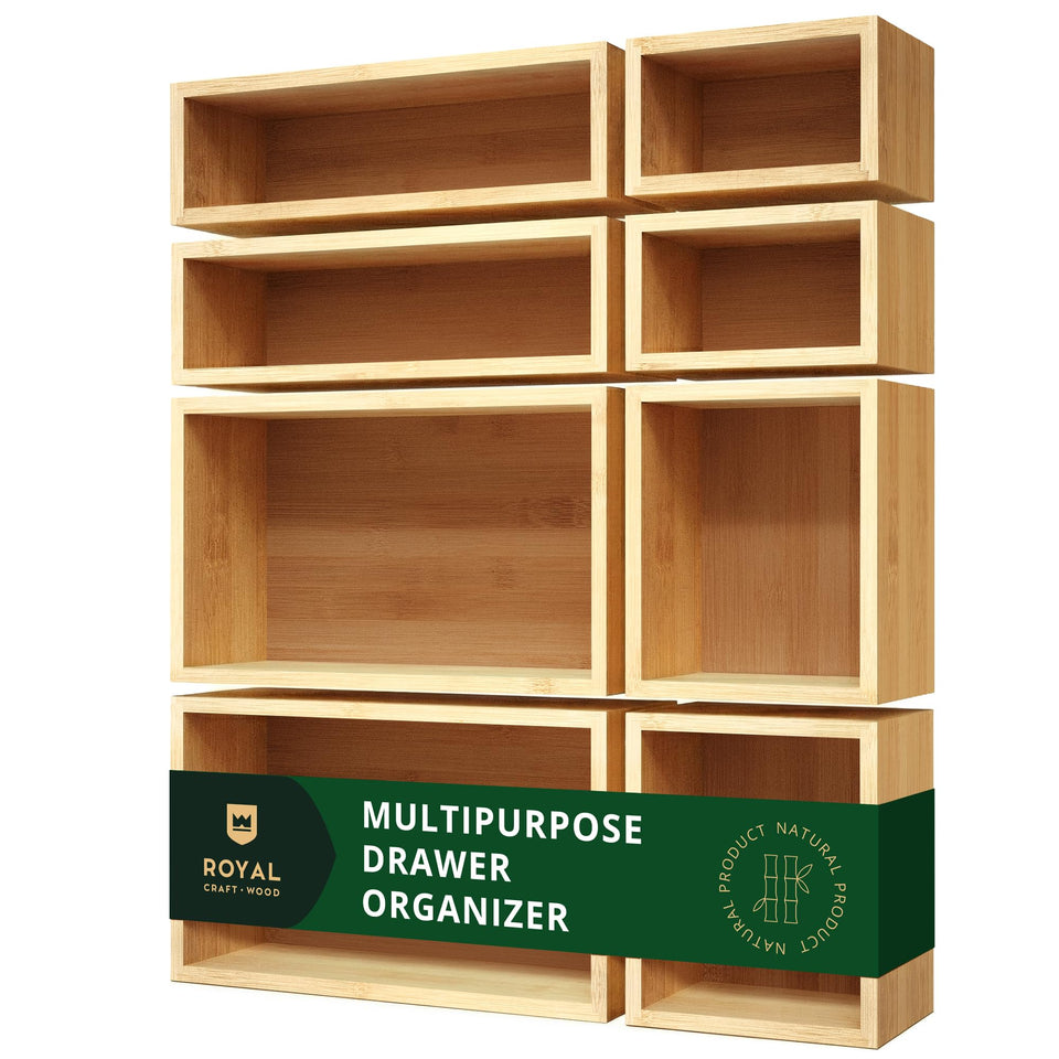 ROYAL CRAFT WOOD bamboo jewelry organizer box with deep compartments for effortless storage.