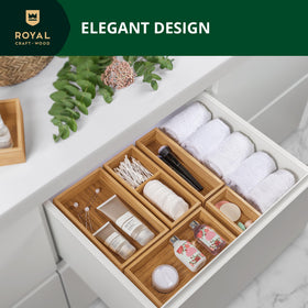 Bathroom vanity using ROYAL CRAFT WOOD boxes for cosmetics