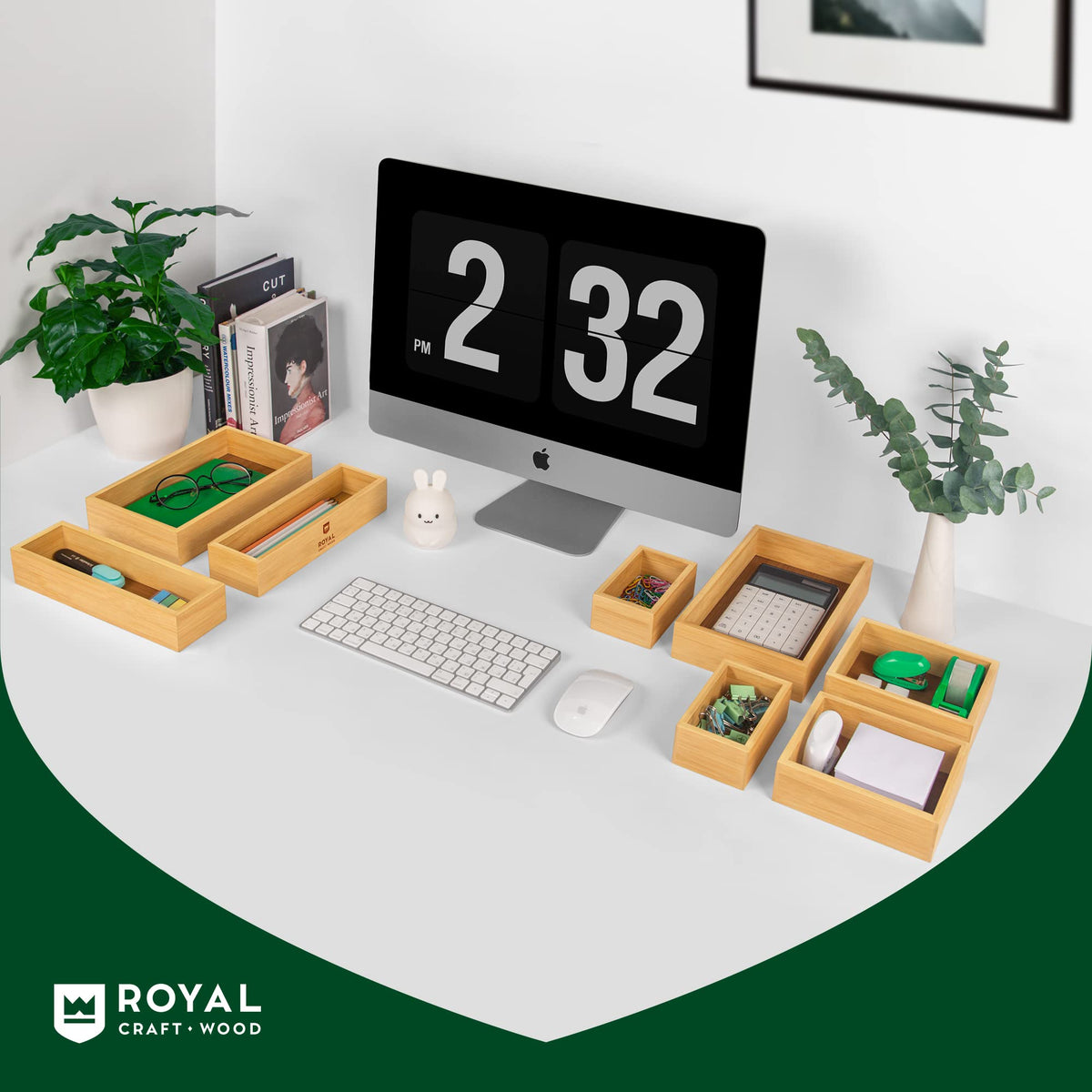 ROYAL CRAFT WOOD countertop storage bins declutter countertops with stylish, sustainable boxes.