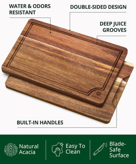 Royal Craft Wood medium cutting board with juice groove ideal for vegetables.
