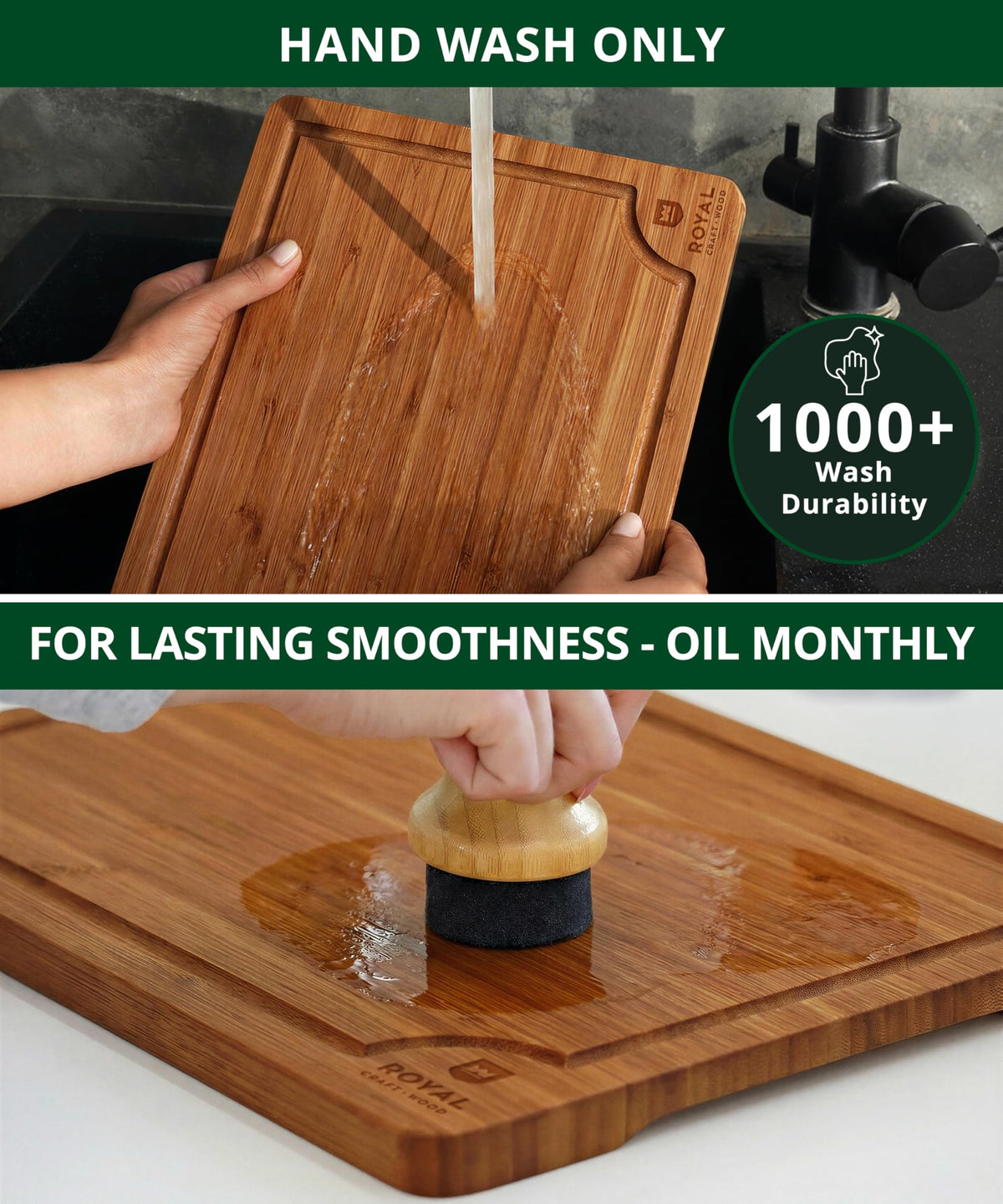 ROYAL CRAFT WOOD moisture-resistant bamboo for daily use.