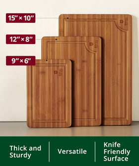 ROYAL CRAFT WOOD cutting board set 12x8 inches, perfect for vegetables.