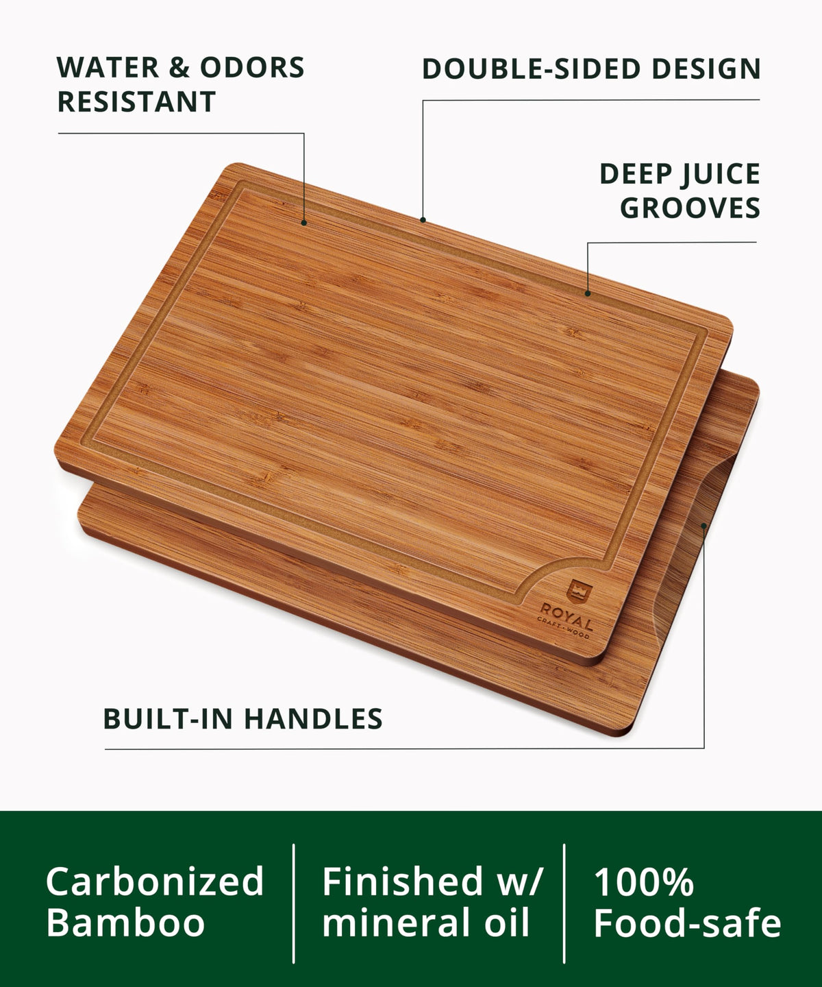 ROYAL CRAFT WOOD cutting board set 9x6 inches, great for quick fruit prep.