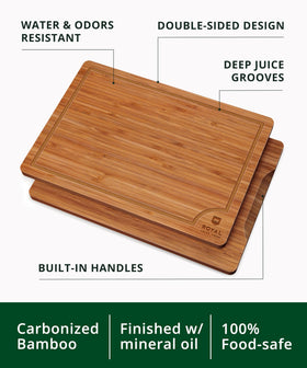 ROYAL CRAFT WOOD cutting board set 9x6 inches, great for quick fruit prep.
