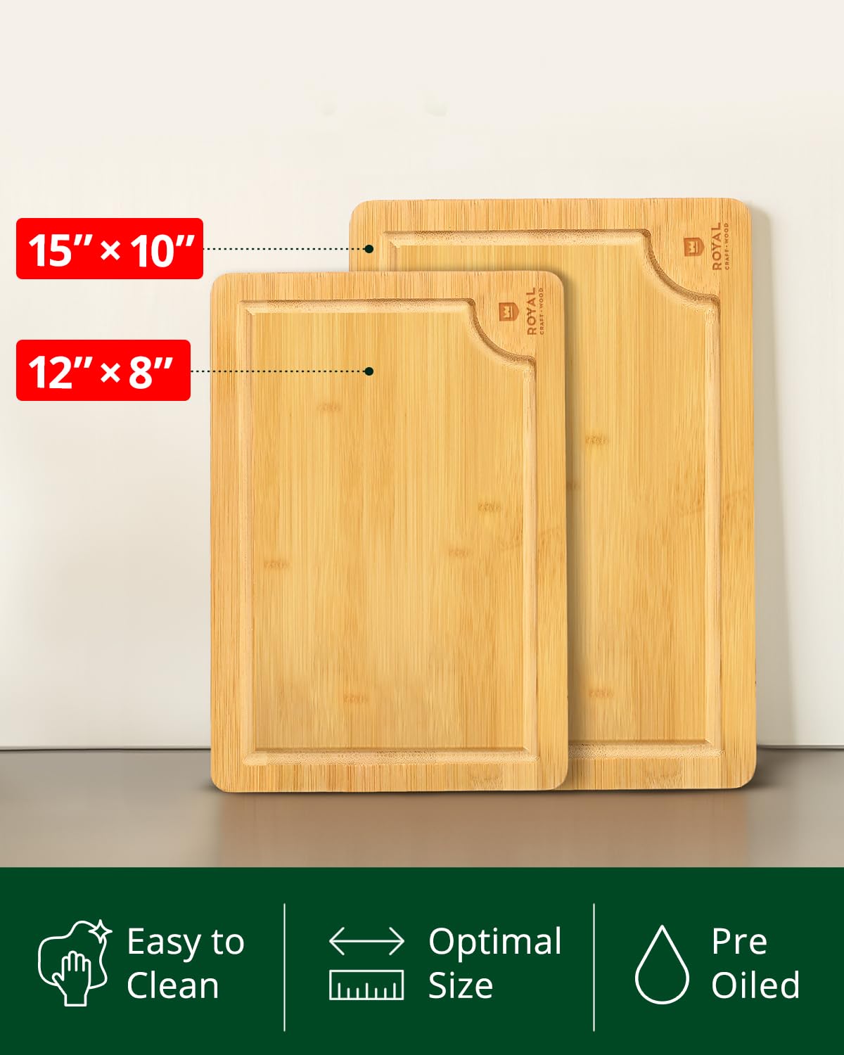 ROYAL CRAFT WOOD medium cutting board 12x8 ideal for smaller tasks