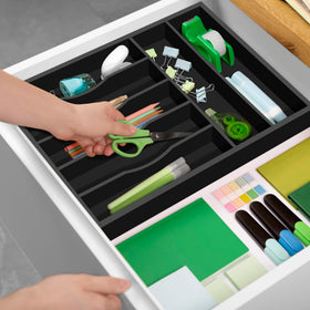 Royal Craft Wood deep compartments allow easy storage of larger utensils.