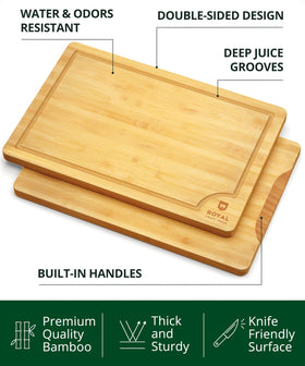 ROYAL CRAFT WOOD board with deep juice grooves to catch liquids