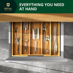 ROYAL CRAFT WOOD bamboo drawer divider system for organized utensils