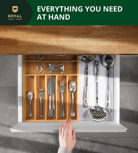 Easy-clean bamboo surface stays looking neat after daily use.