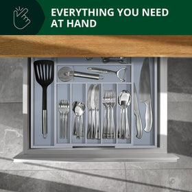 ROYAL CRAFT WOOD expandable drawer setup neatly organized in the drawer