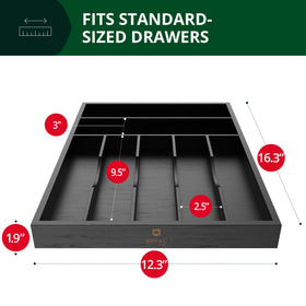 Royal Craft Wood flatware storage keeps utensils tidy during meal prep.