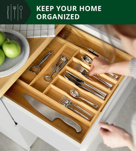 ROYAL CRAFT WOOD natural bamboo finish adds warmth to any drawer