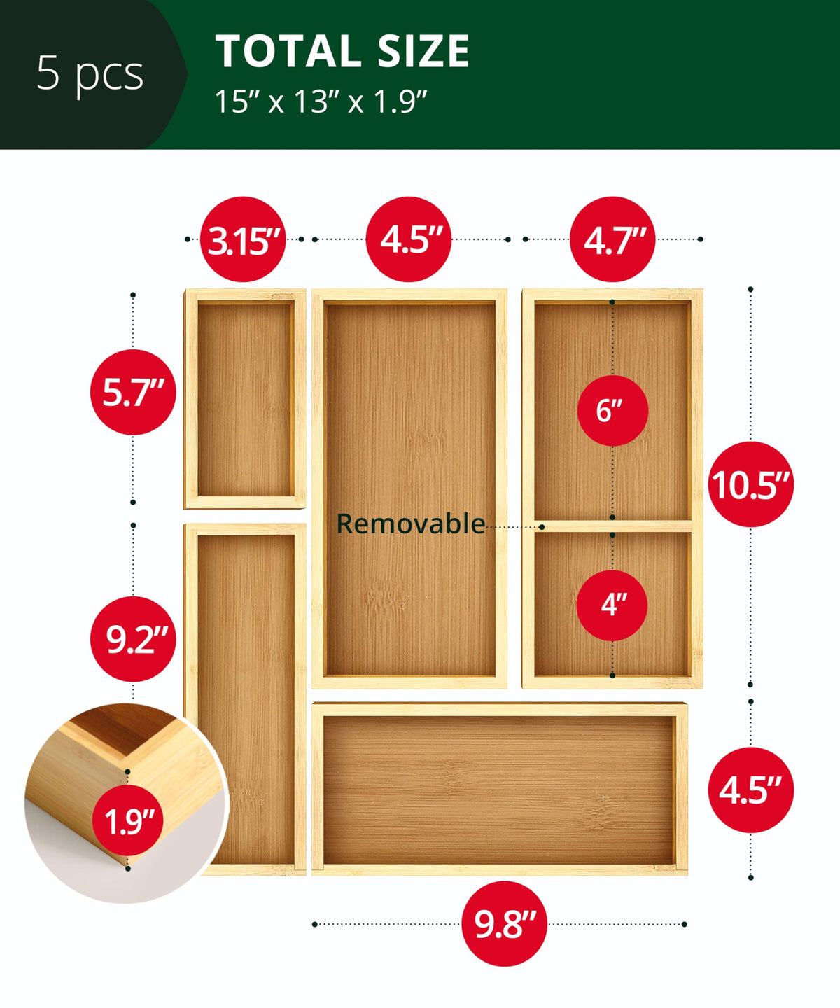ROYAL CRAFT WOOD kitchen utensil organizer keeps utensils sorted and easy to reach.