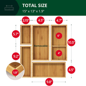 Kitchen drawer with utensils neatly separated by ROYAL CRAFT WOOD boxes