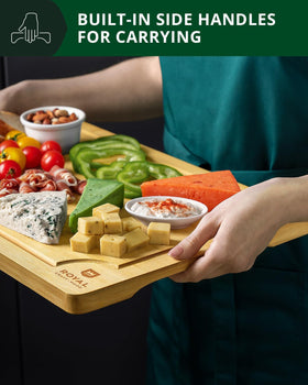 ROYAL CRAFT WOOD meat prep board keeps proteins organized