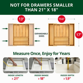 ROYAL CRAFT WOOD silverware organizer in a drawer for quick access
