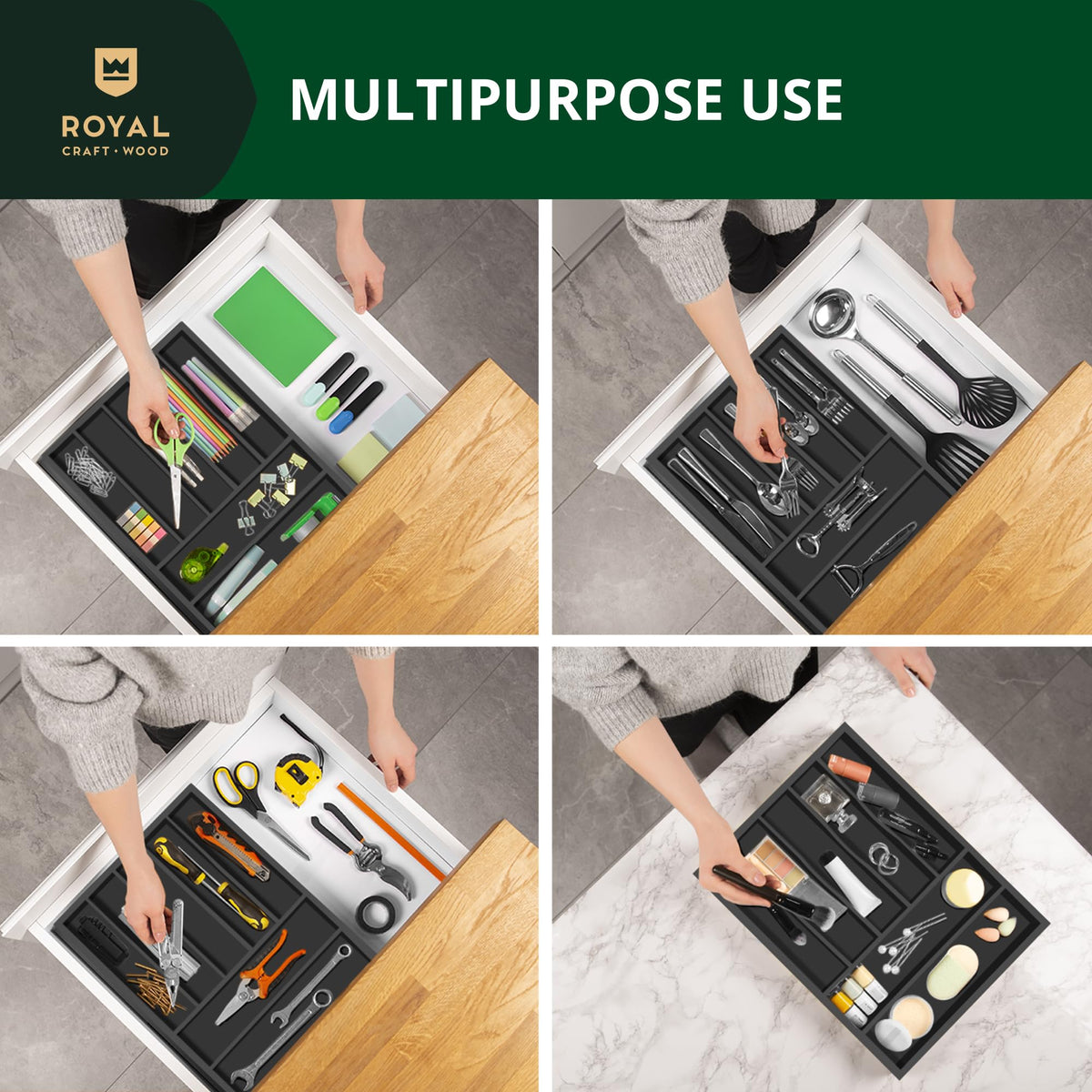 Royal Craft Wood moisture and odor resistance simplifies drawer maintenance.