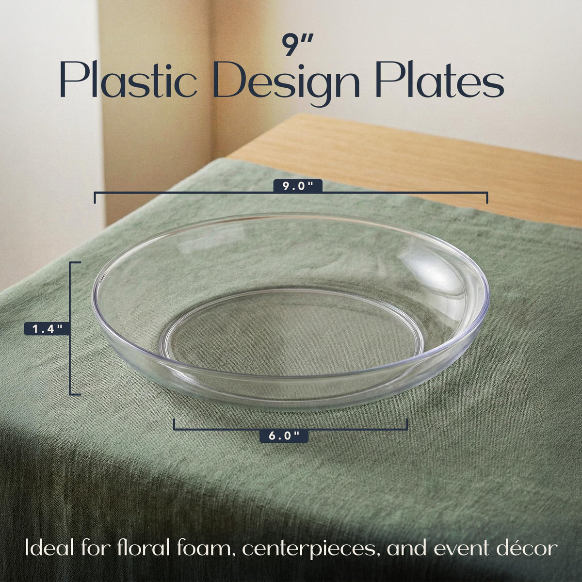 Royal Imports clear acrylic saucer tray enhances wedding centerpieces with crystal clarity