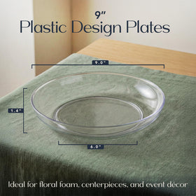 Royal Imports clear acrylic saucer tray enhances wedding centerpieces with crystal clarity