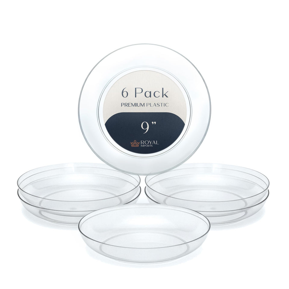 Royal Imports clear plastic saucer tray showing crystal clarity for plant displays