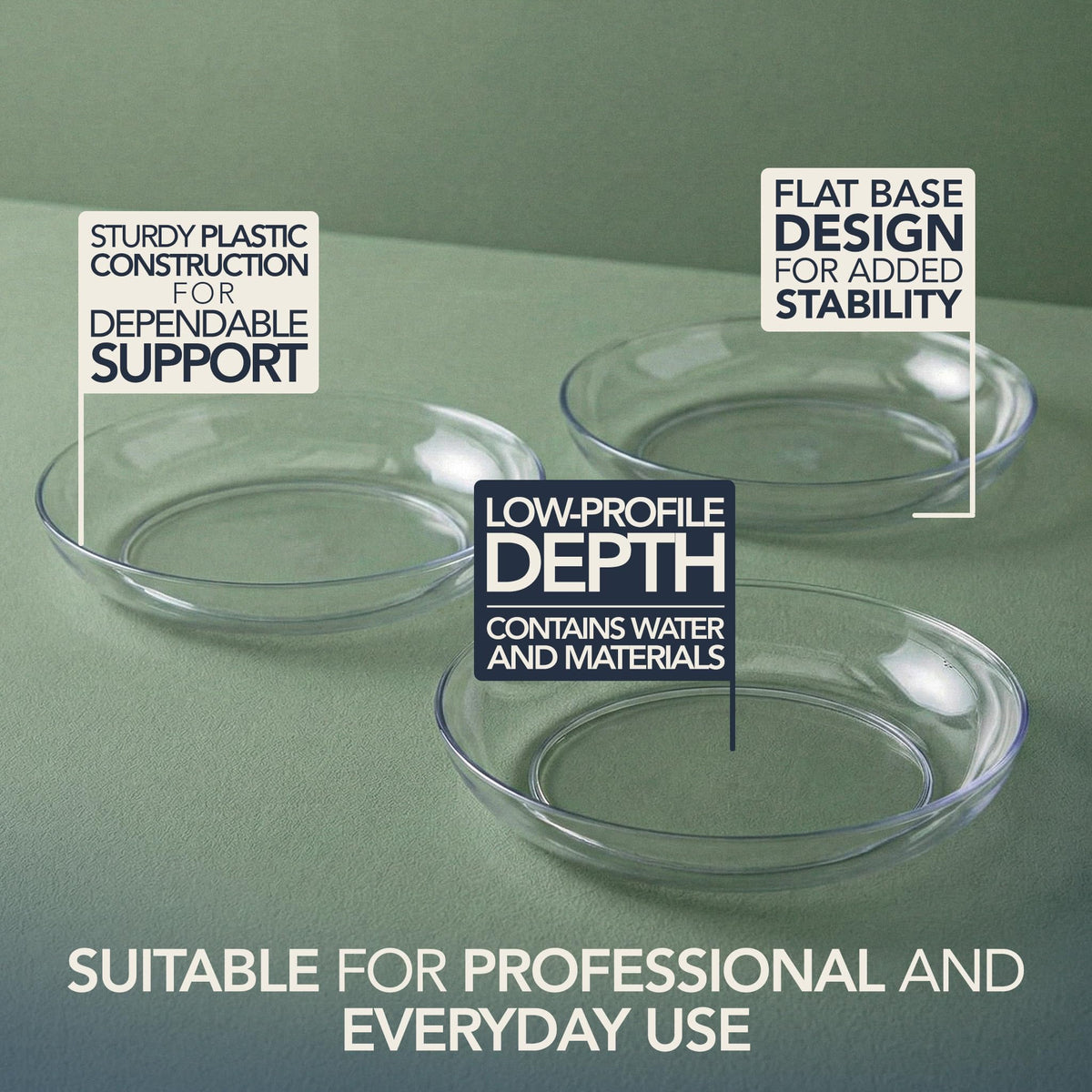 Royal Imports transparent tray prevents yellowing while highlighting water-filled arrangements