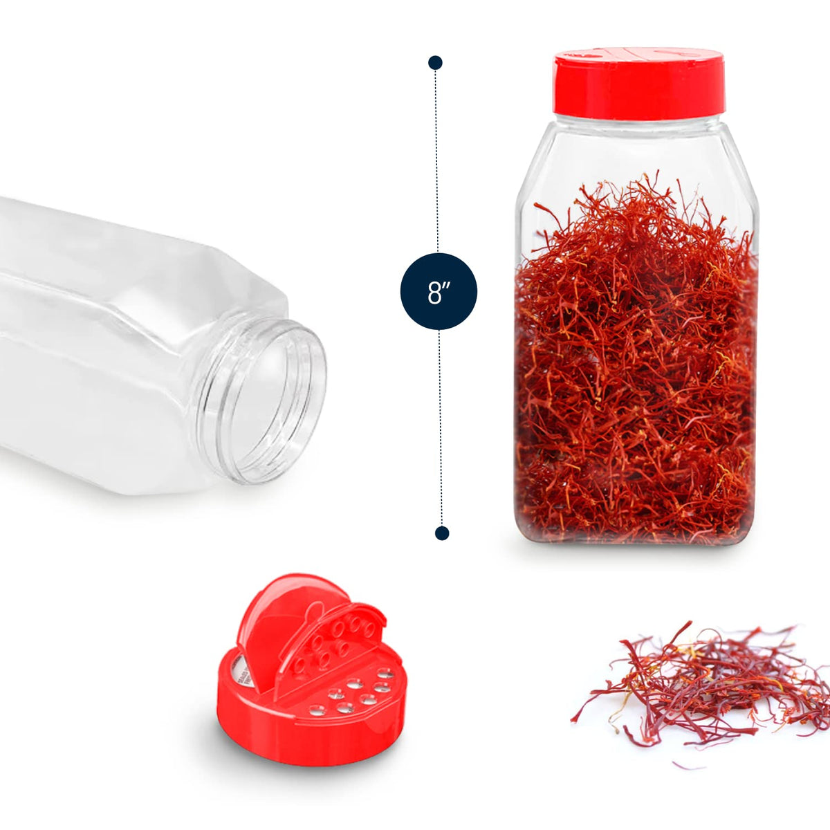RoyalHouse 32 oz spice jar with red cap, shaker top for easy pouring.