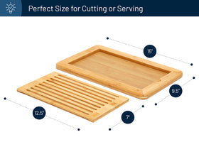 RoyalHouse bamboo cutting board surface that's knife-friendly for precise slicing.