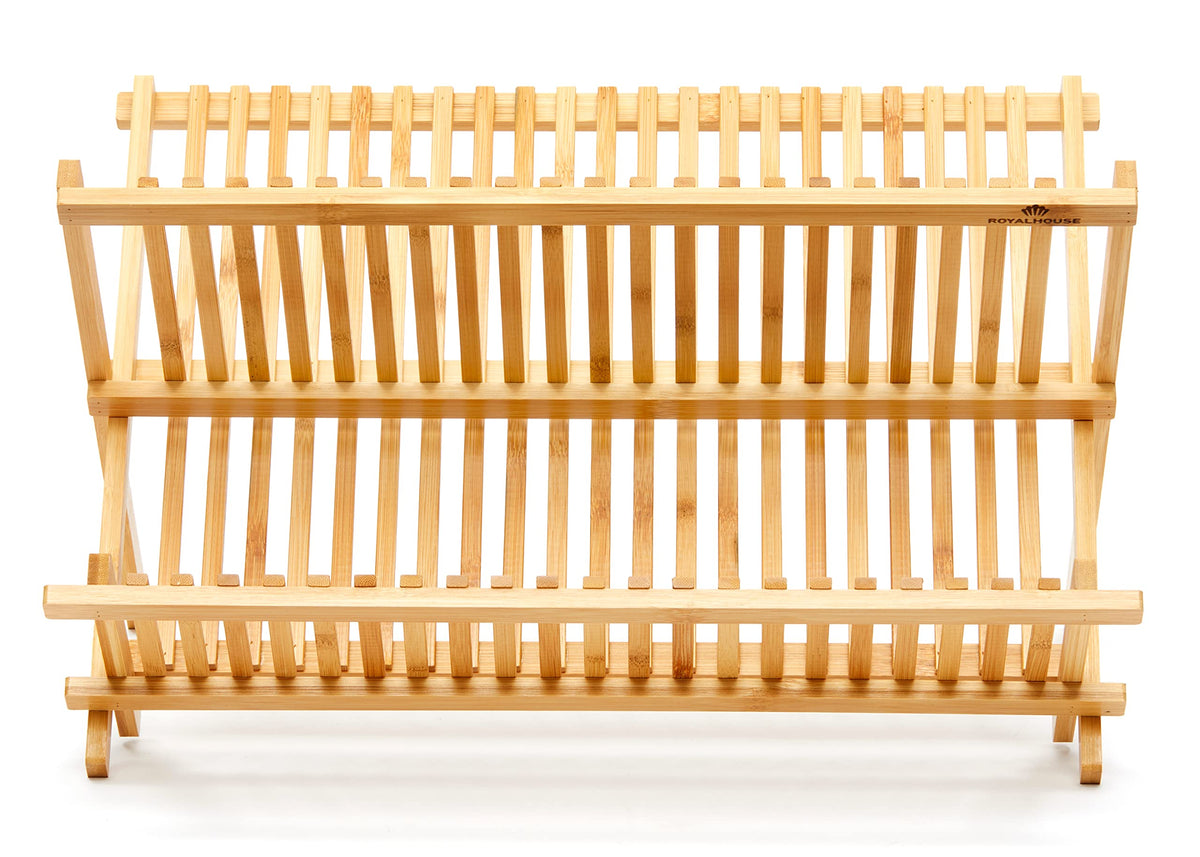 RoyalHouse bamboo dish rack easy to wipe clean after use.