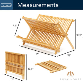 RoyalHouse bamboo dish rack odorless and handmade touch to kitchen.