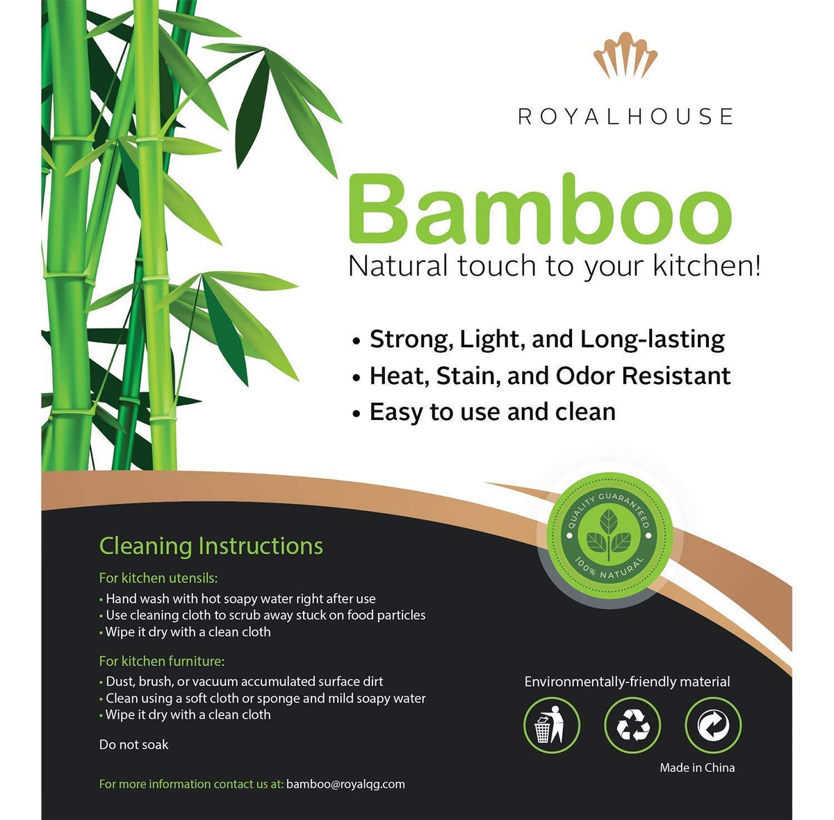 RoyalHouse bamboo roll-top bread box being wiped for simple cleaning maintenance.