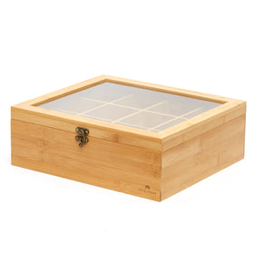 RoyalHouse bamboo tea storage multi-use design fits crafts, spices, and small accessories.