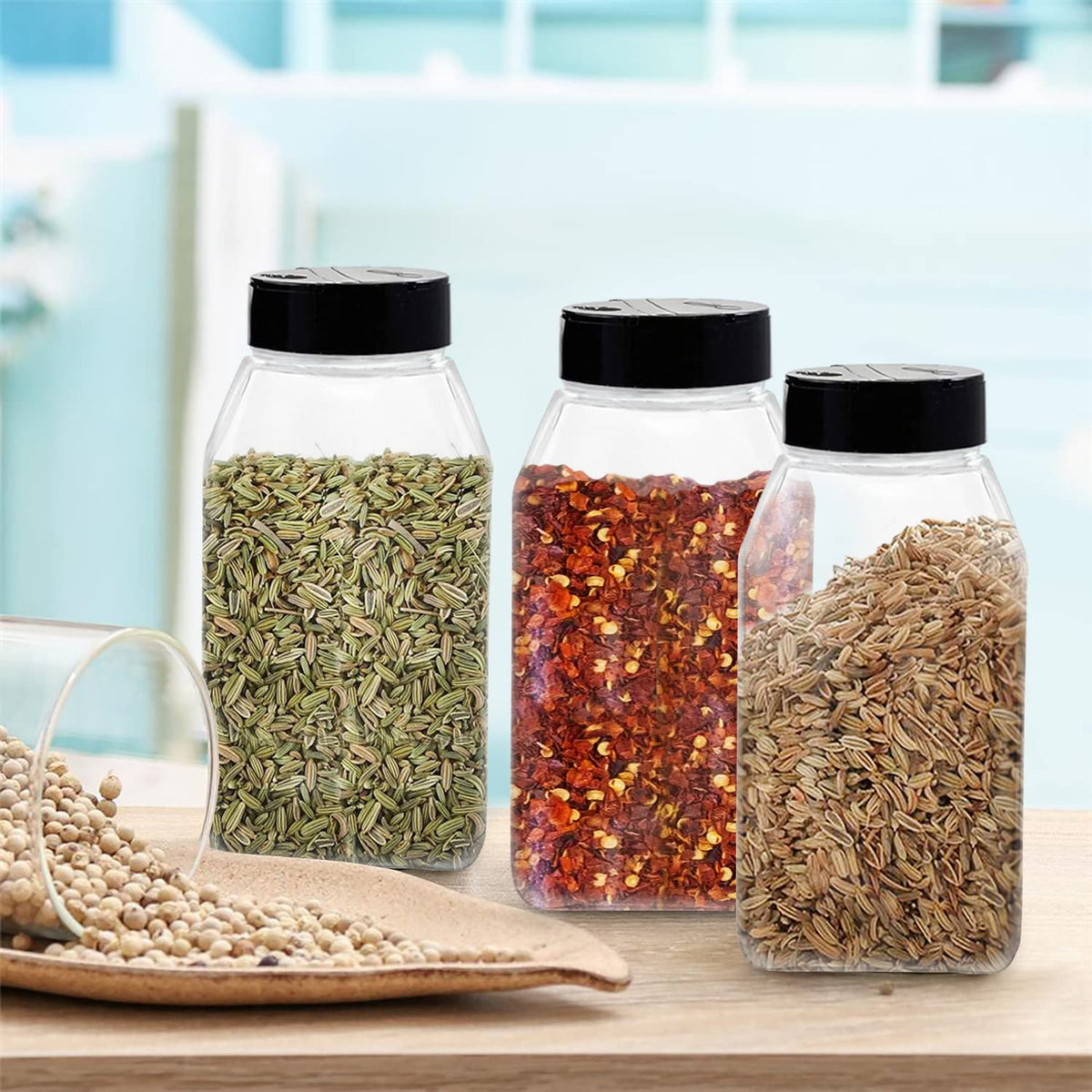 RoyalHouse BPA-free PET plastic jars provide safe, lightweight storage.