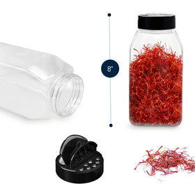 RoyalHouse clear plastic spice jars for quick content identification.