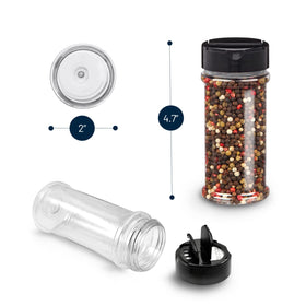 RoyalHouse clear plastic spice containers for quick ingredient identification.