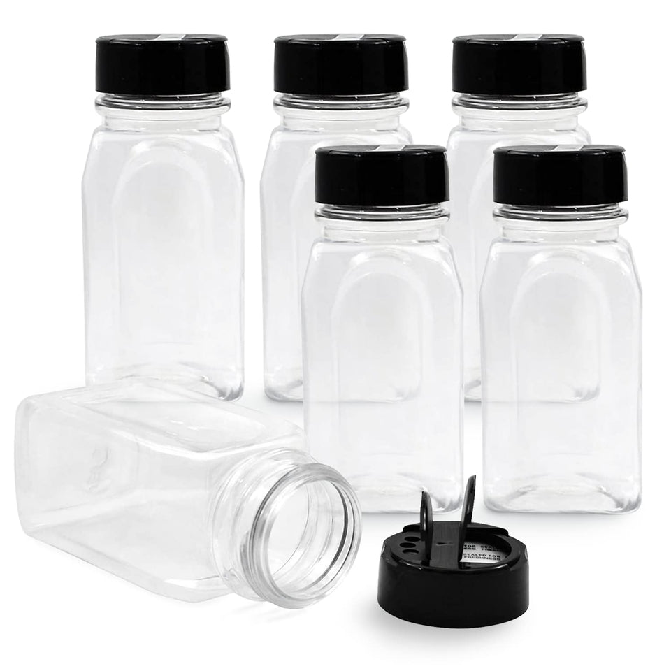 RoyalHouse 6 pack spice jars front view for organized pantry storage