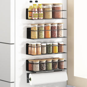 Roysili magnetic spice rack on fridge door with extra-large shelf for quick spice access.