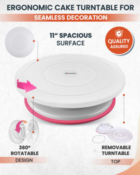 RFAQK cake leveler aids in creating uniform cake layers.