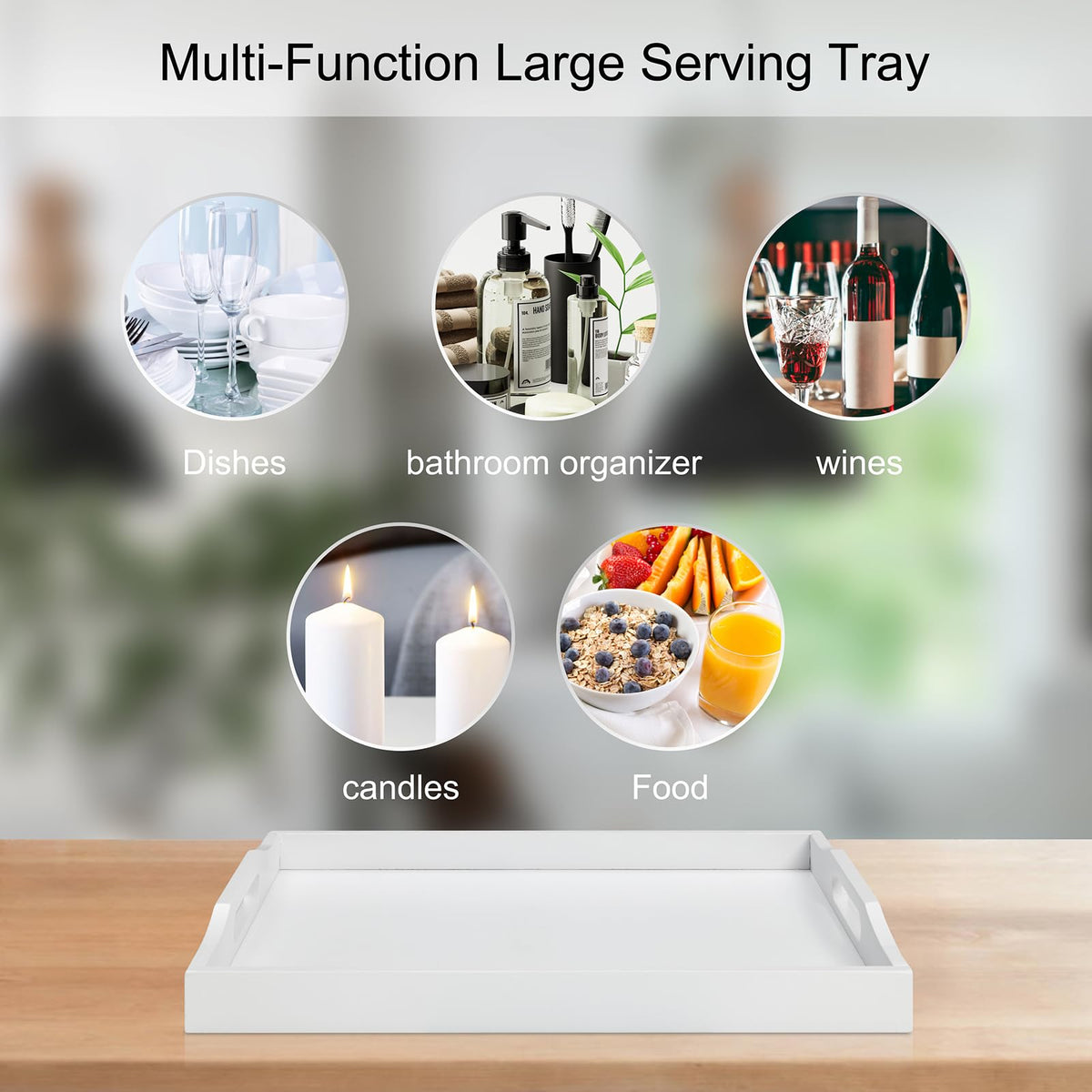 RRX rectangular tray with raised edges keeps items secure.