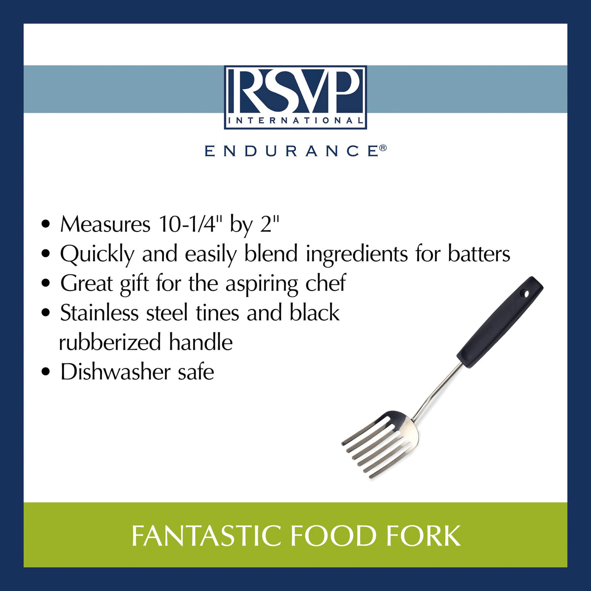 RSVP International Endurance collection image shows six-prong fork ready for batters