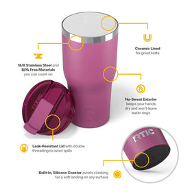 RTIC 18/8 stainless steel construction for durability and everyday use.