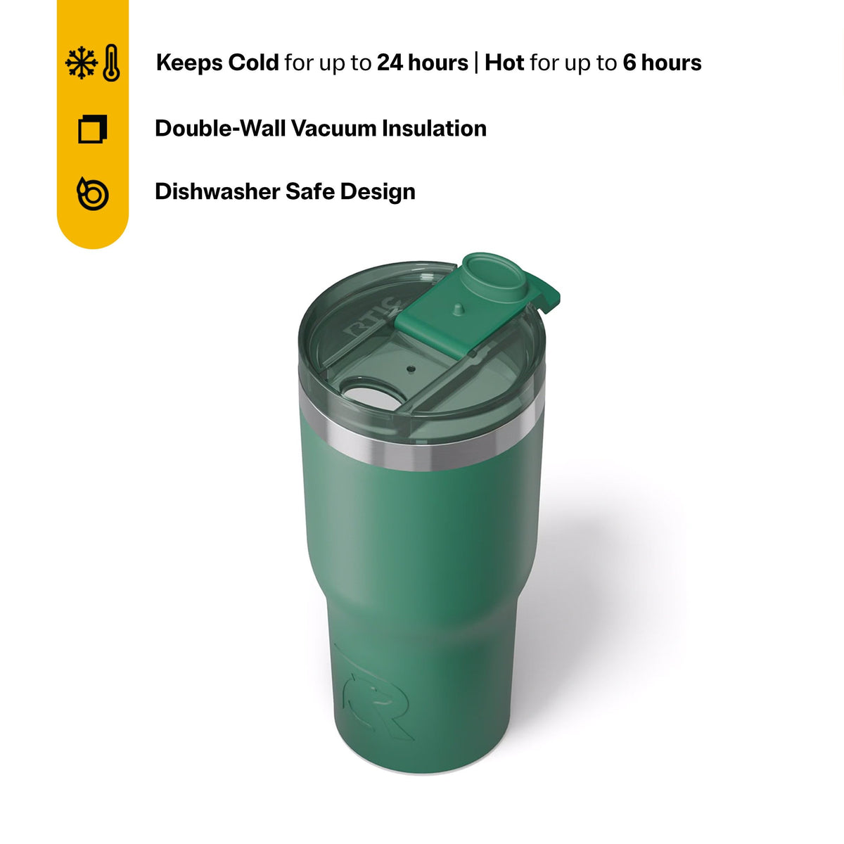 RTIC 20oz stainless steel build for durable, BPA-free everyday use