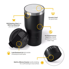RTIC 20oz Essential Tumbler rugged 18/8 stainless steel for durable BPA-free use.