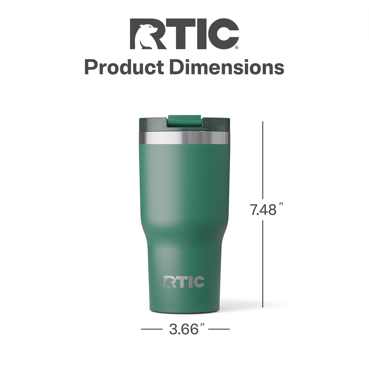 RTIC tumbler features dishwasher-safe exterior and no-sweat coating for easy care